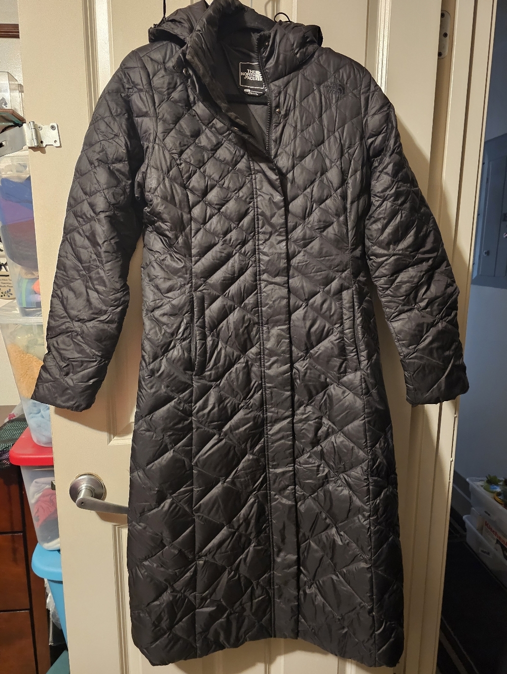 The North Face Women's Black Quilted Long Hooded Puffer Coat